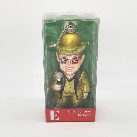 Kat + Annie Elton John A Star Is Born Glass Christmas Ornament New In Box